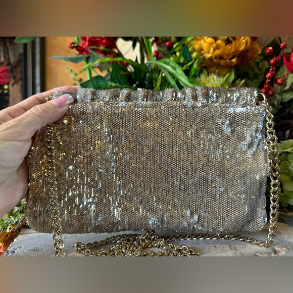 Beautiful Red Valentino Sequin Crossbody/ Clutch - Picture 3 of 7